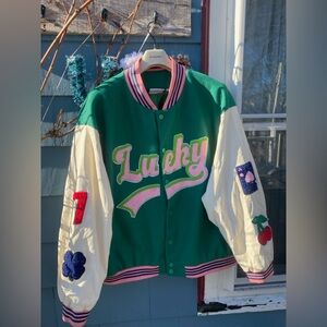 Daisy street unisex embroidered varsity Jacket Size L #grail